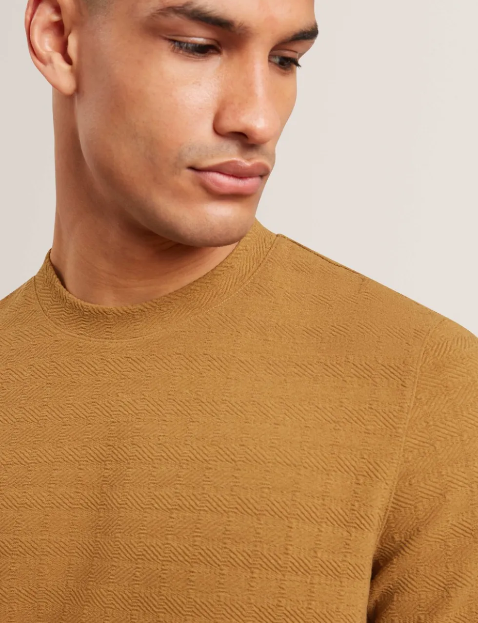 Textured Crew Neck T-Shirt