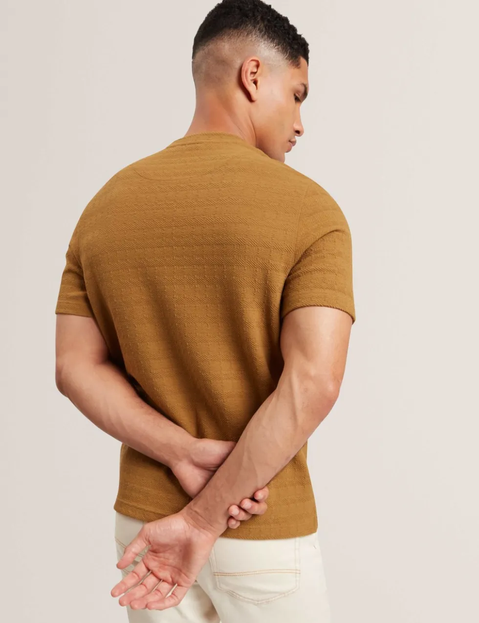Textured Crew Neck T-Shirt