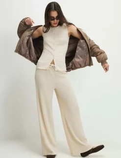 Textured Fitted Button Through Top