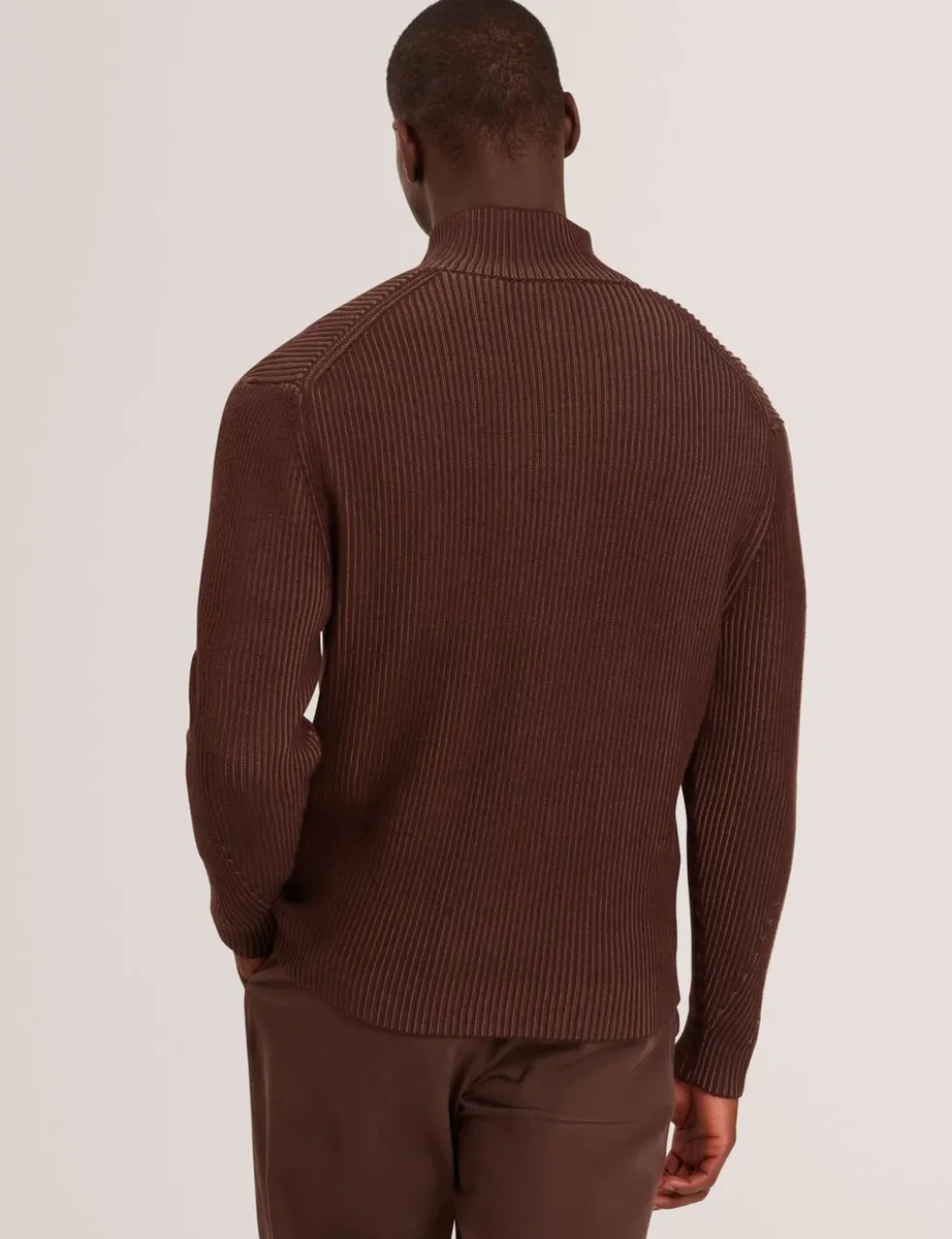 Textured Funnel Neck Knitted Jacket
