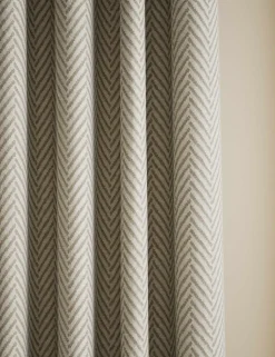 Textured Herringbone Eyelet Curtains