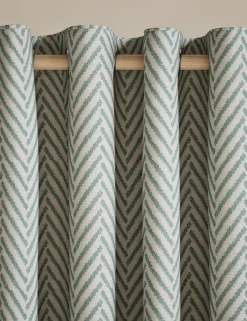 Textured Herringbone Eyelet Curtains