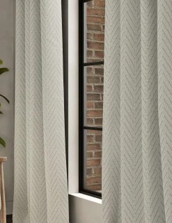Textured Herringbone Eyelet Curtains