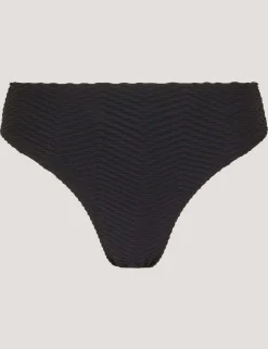 Textured High Leg Bikini Bottoms