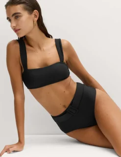 Textured Honey Comb High Waist Bikini Bottoms