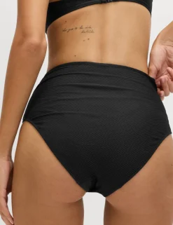 Textured Honey Comb High Waist Bikini Bottoms