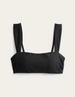 Textured Honeycomb Padded Square Neck Bikini Top