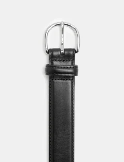 Textured Leather Buckle Belt
