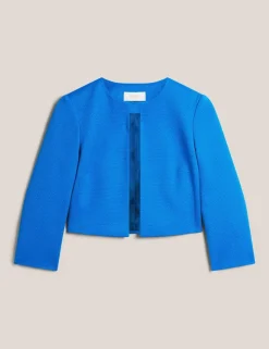 Textured Lightweight Cropped Jacket