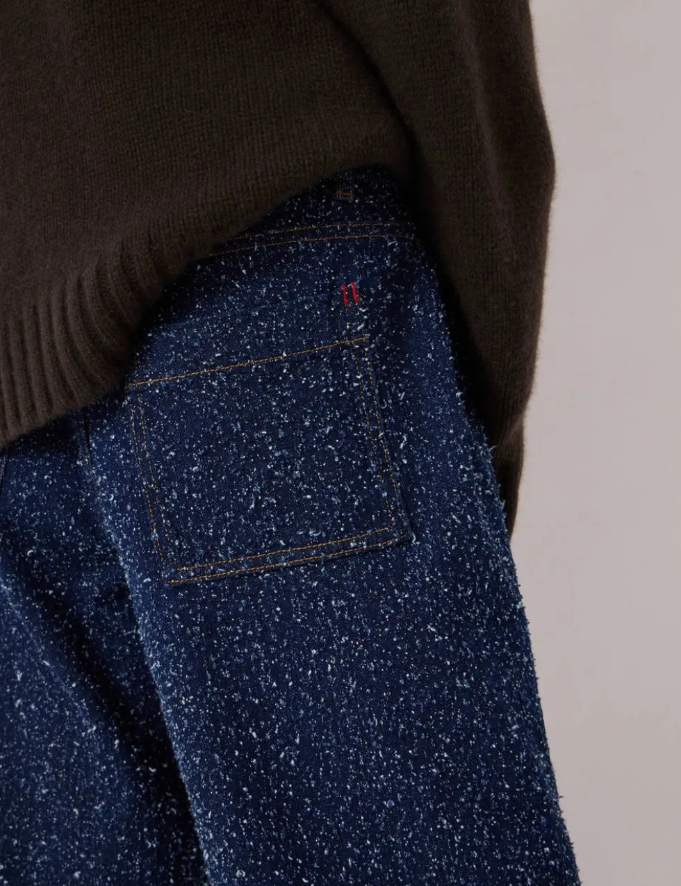 Textured Mid Rise Straight Leg Jeans