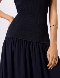 Textured Midi Knitted Dress