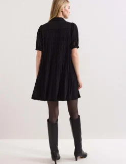 Textured Mini Shirt Dress