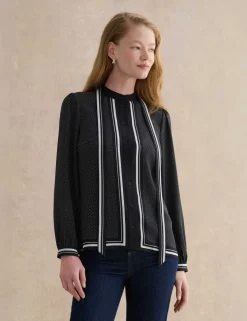 Textured Notch Neck Blouse