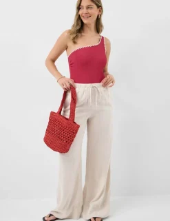Textured One Shoulder Swimsuit