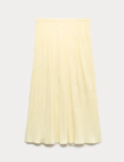 Textured Pleated Midaxi Skirt
