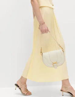 Textured Pleated Midaxi Skirt