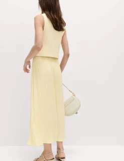 Textured Pleated Midaxi Skirt