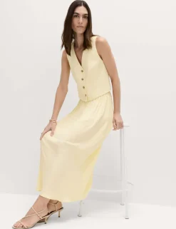 Textured Pleated Midaxi Skirt