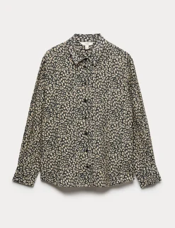 Textured Print Long Sleeve Shirt