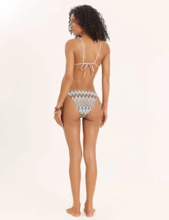 Textured Printed High Leg Bikini Bottoms
