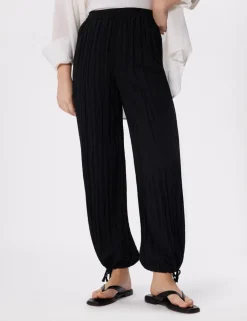 Textured Relaxed Cuffed Trousers