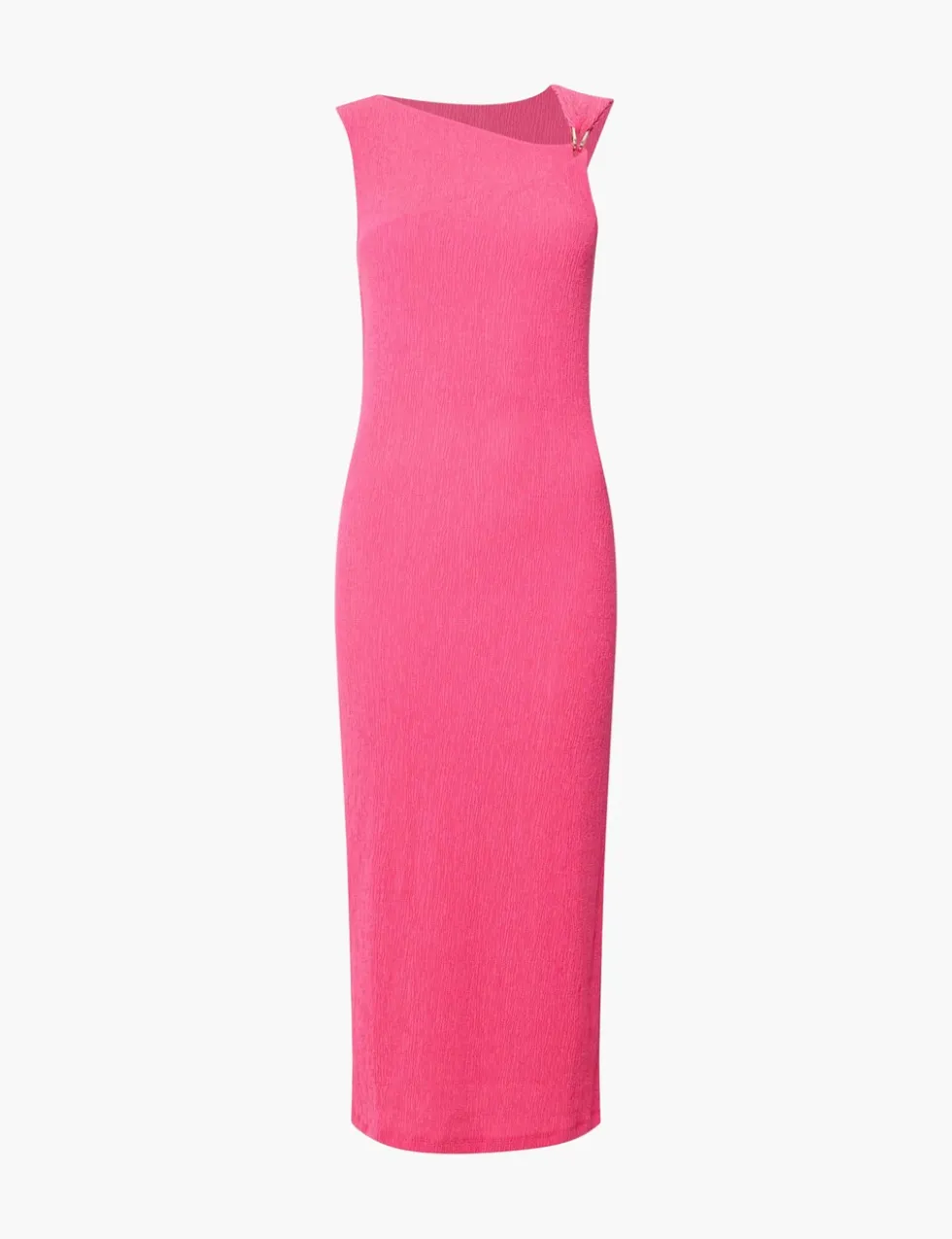 Textured Ring Detail Midi Column Dress