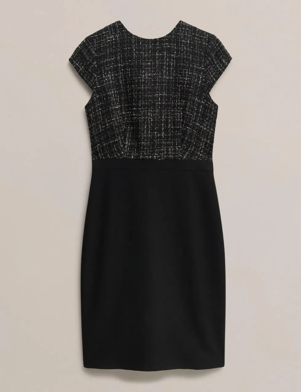 Textured Round Neck Mini Tailored Dress