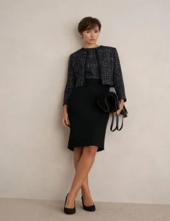 Textured Round Neck Mini Tailored Dress