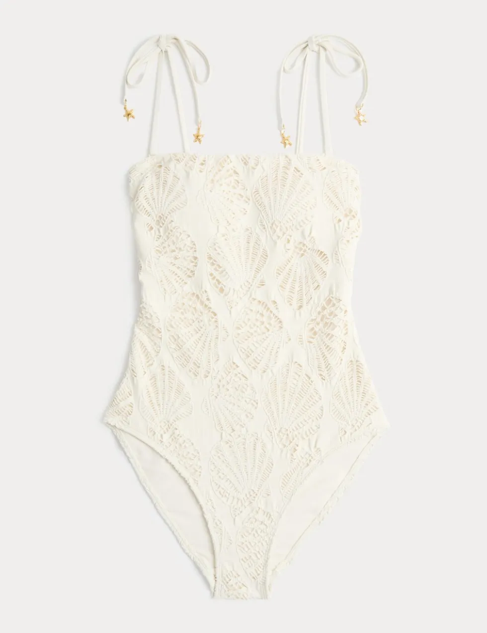 Textured Shell Bandeau Swimsuit