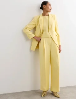 Textured Single Breasted Longline Blazer
