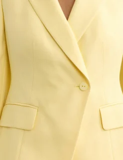 Textured Single Breasted Longline Blazer