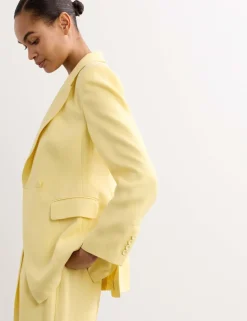 Textured Single Breasted Longline Blazer