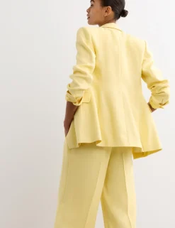 Textured Single Breasted Longline Blazer