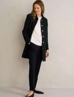 Textured Single Breasted Tailored Coat