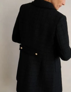 Textured Single Breasted Tailored Coat