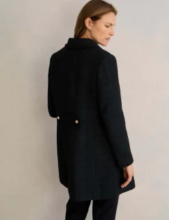 Textured Single Breasted Tailored Coat