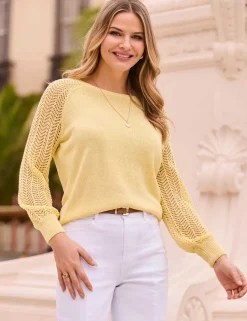 Textured Slash Neck Stitch Detail Jumper