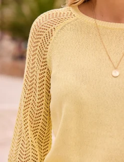 Textured Slash Neck Stitch Detail Jumper