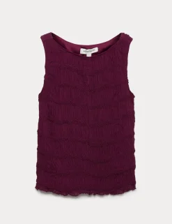Textured Smocked Vest Top
