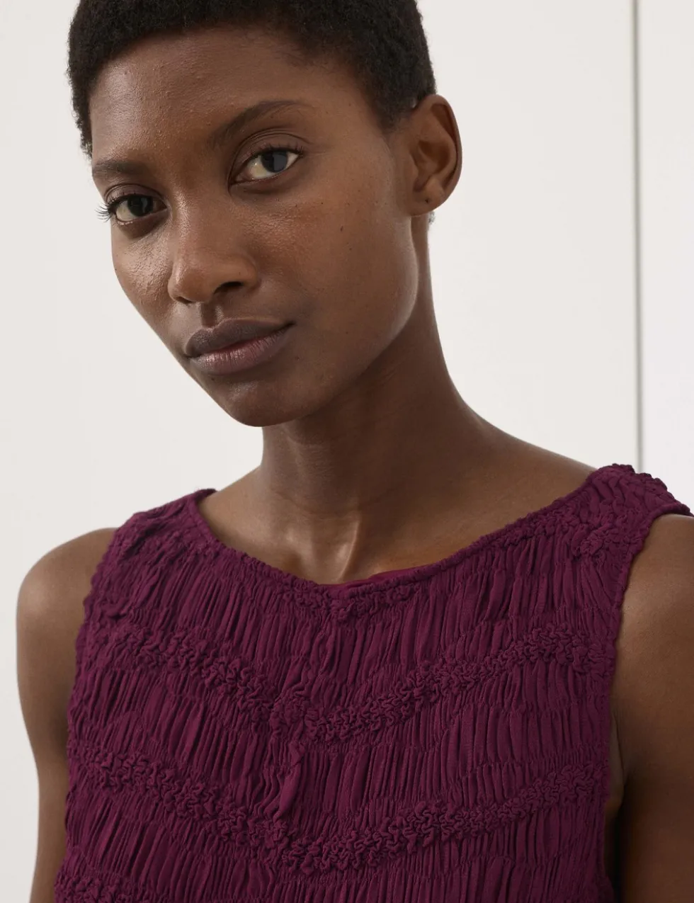 Textured Smocked Vest Top