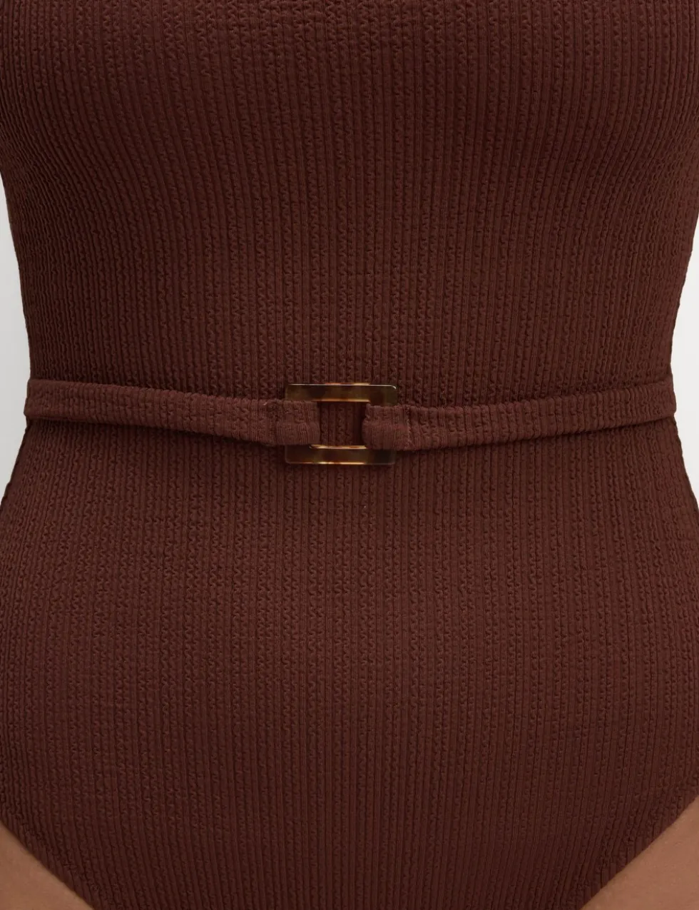 Textured Square Neck Swimsuit