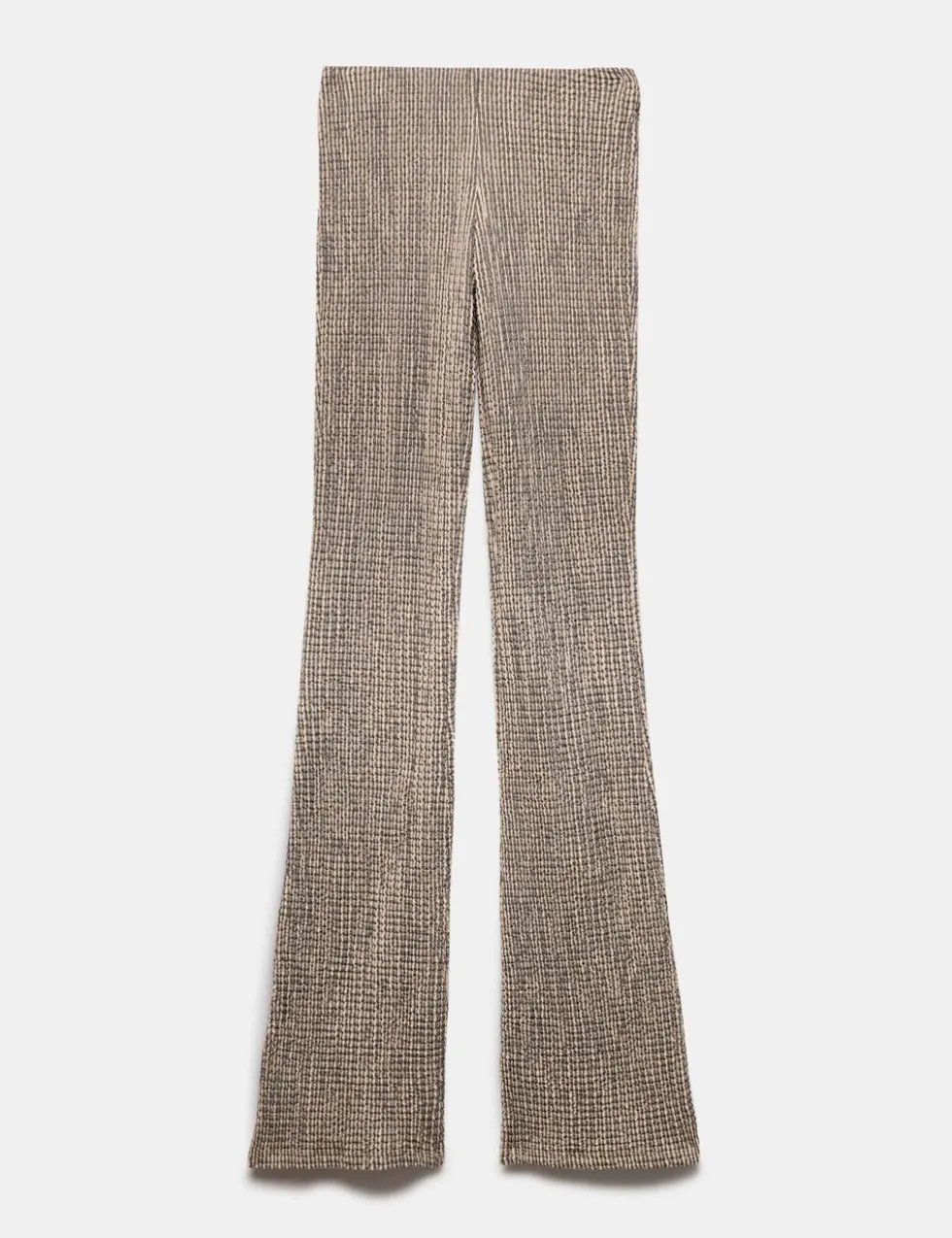 Textured Striped Flared Trousers
