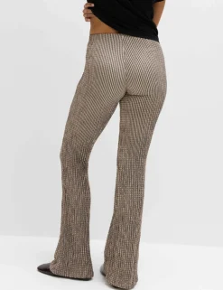 Textured Striped Flared Trousers