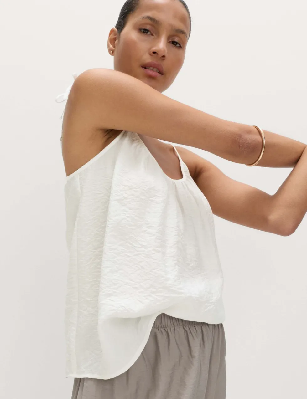 Textured Tie Detail Cami Top