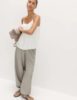 Textured Tie Detail Cami Top