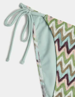 Textured Tie Side Bikini Bottoms