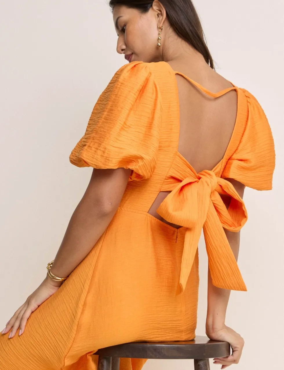 Textured Tie Waist Midi Skater Dress