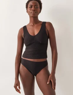 Textured V-Neck Bikini Top
