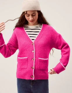 Textured V-Neck Cardigan