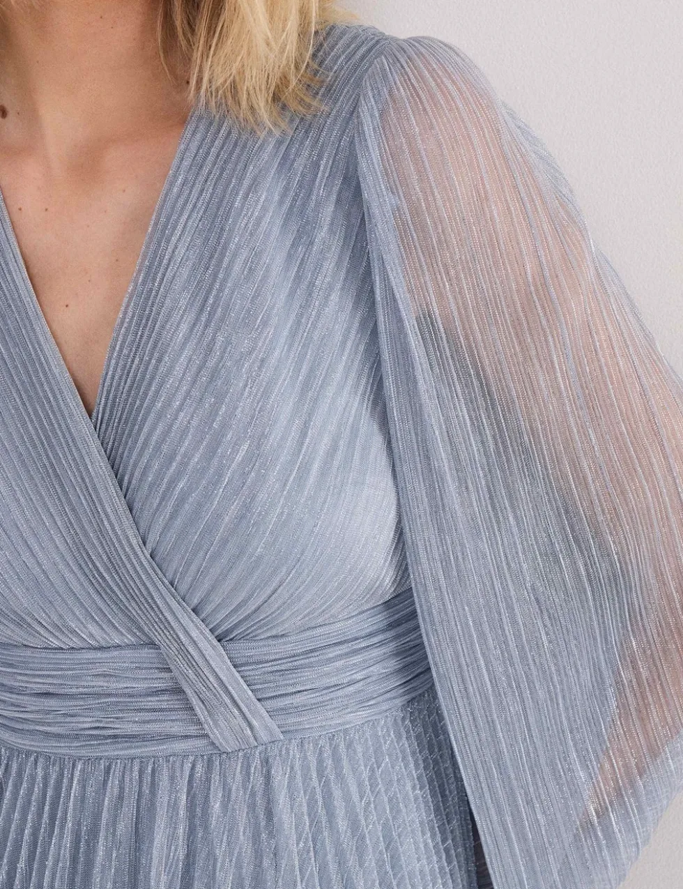 Textured V-Neck Midi Waisted Dress